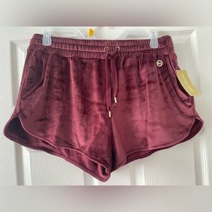 Michael Kors Velour Merlot Shorts L size Large NWT
